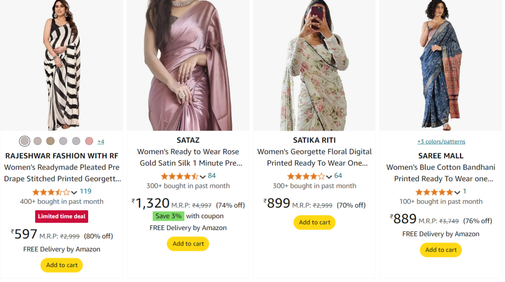 Ready to Wear Saree [ Upto 80% Discount ]