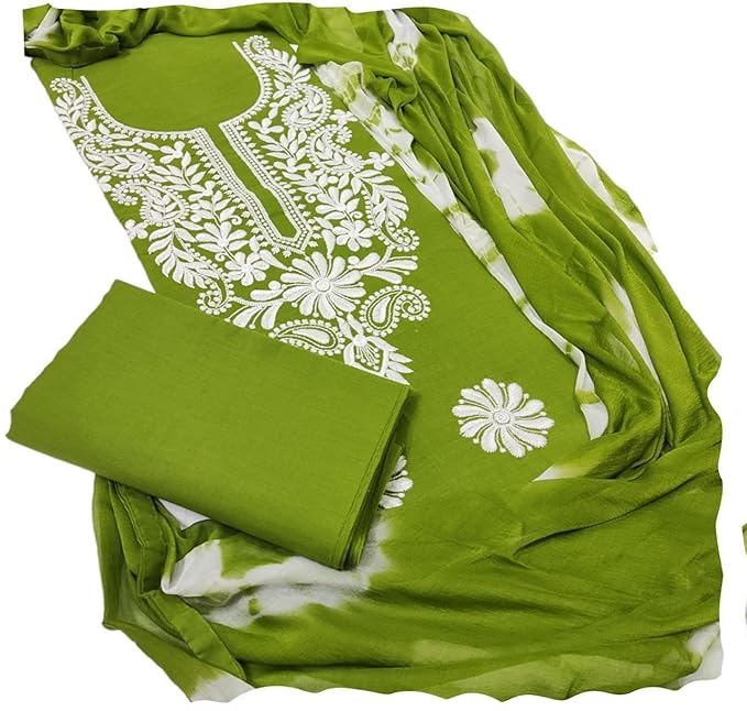 Cotton Suit Material With Chiffon Dupatta