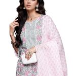 Green Suit With Pink Dupatta