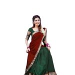 Dark Green Half Saree Combination