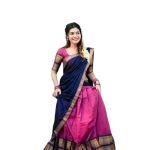 Blue And Pink Half Saree