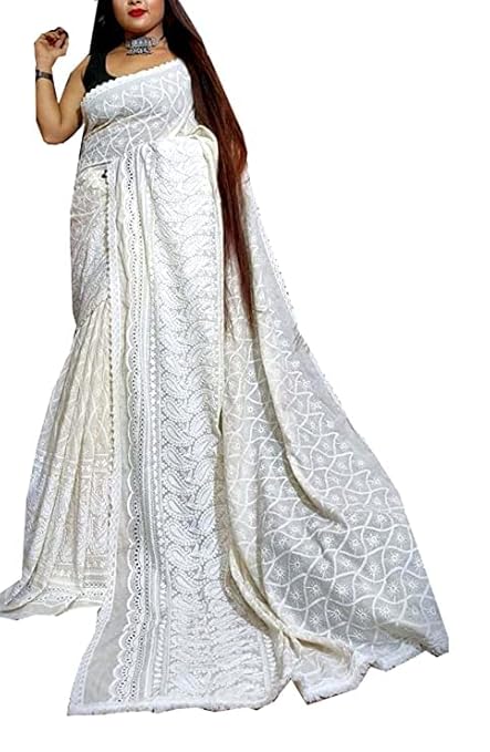 White Hakoba Saree