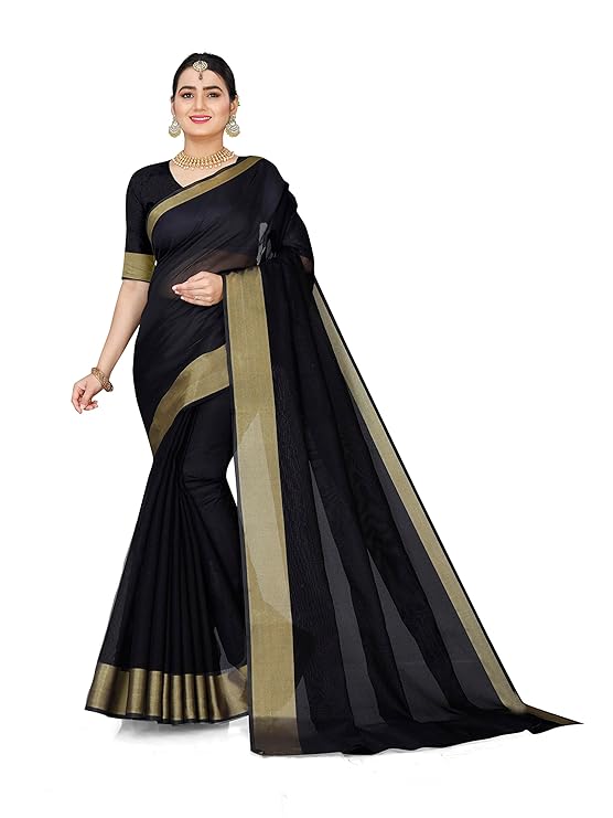 Plain Cotton Sarees With Border